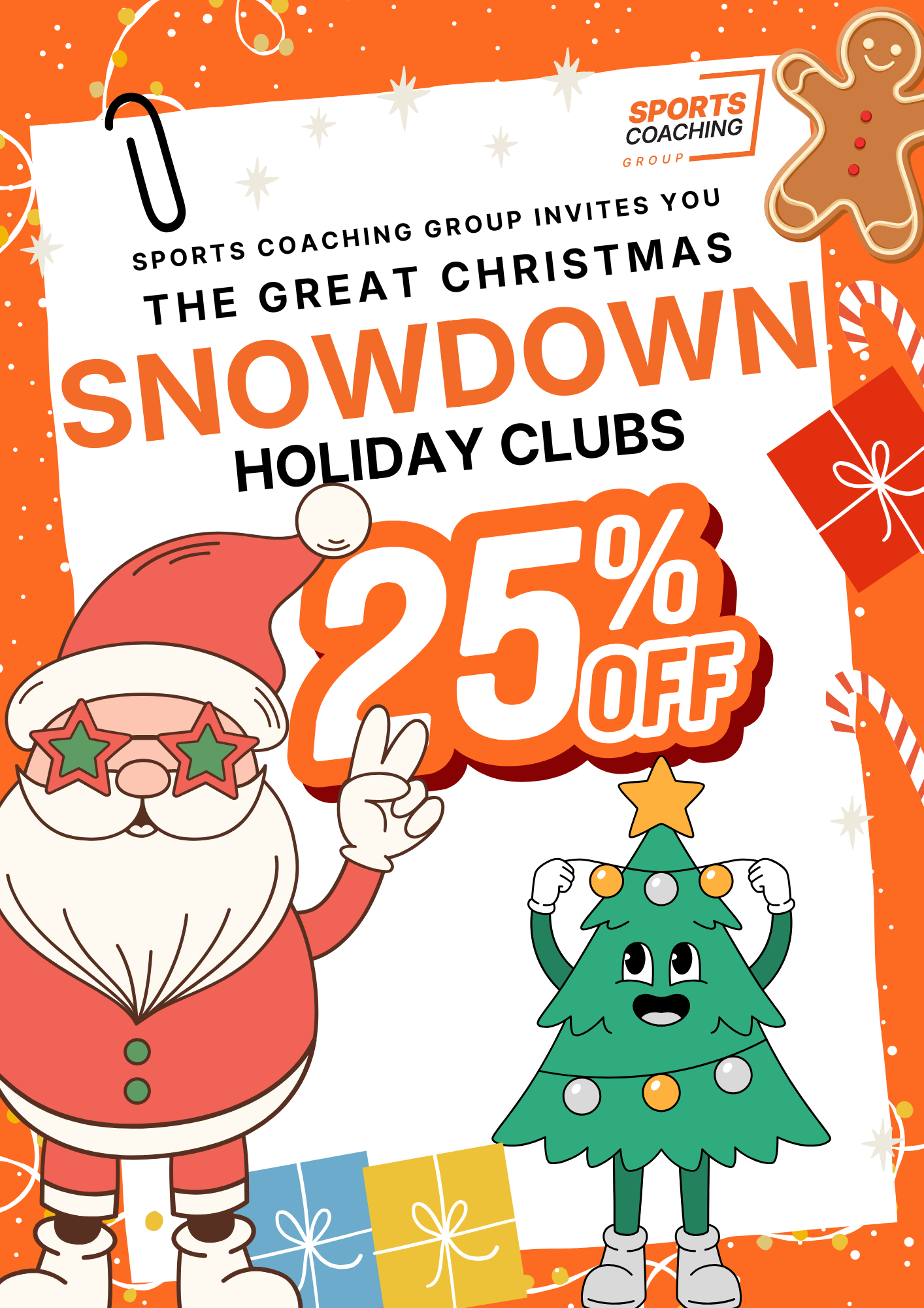Sports Coaching Group is offering 25% off Christmas holidays clubs if parents and carers fill in a questonnaire.