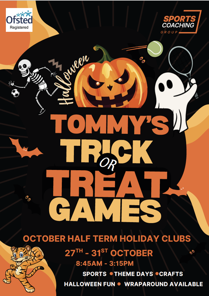 Halloween fun at Sports Coaching Group's Tommy the Tiger's Trick or Treat Half-term Holiday Clubs