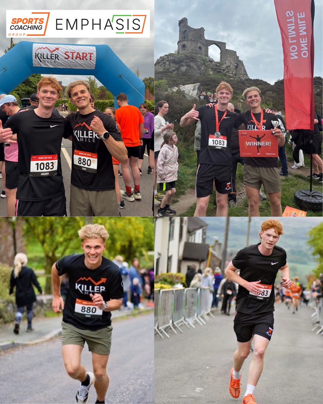 Sports Coaching Group's Sam Burgess and Harry Price, completerd the Mow Cop Killer Mile