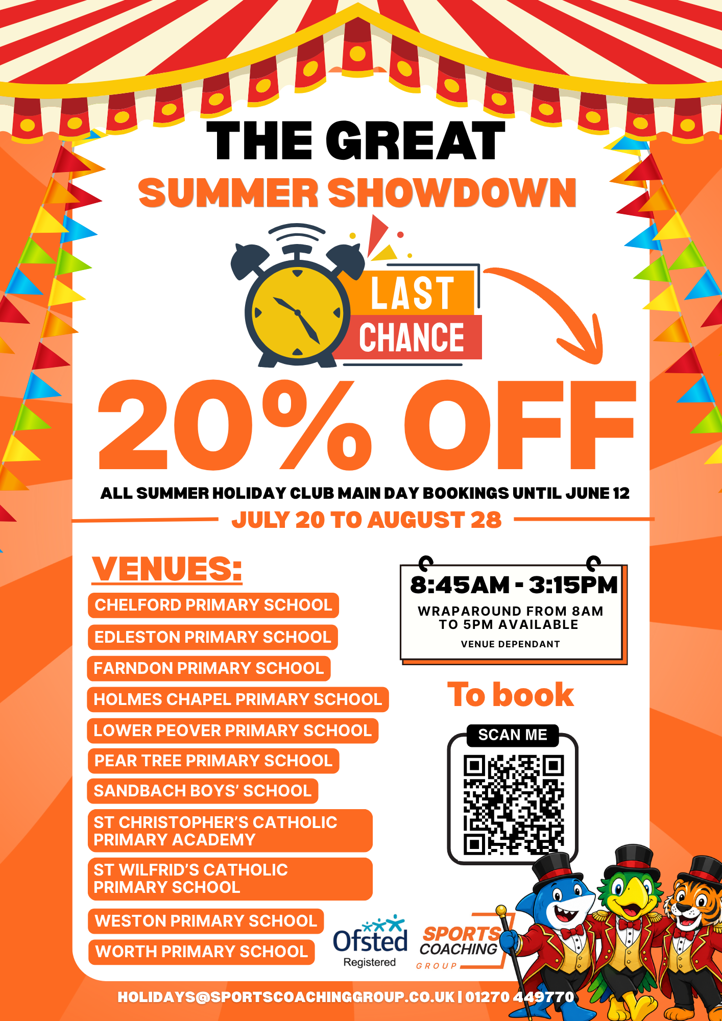 Sports Coaching Group's 20% off summer holiday discount